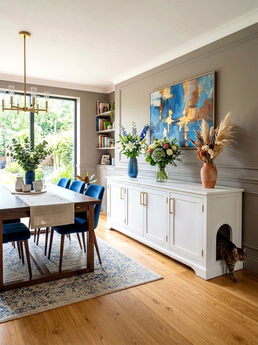 Large Litter Box Credenza - 30 hidden litter box furniture ideas