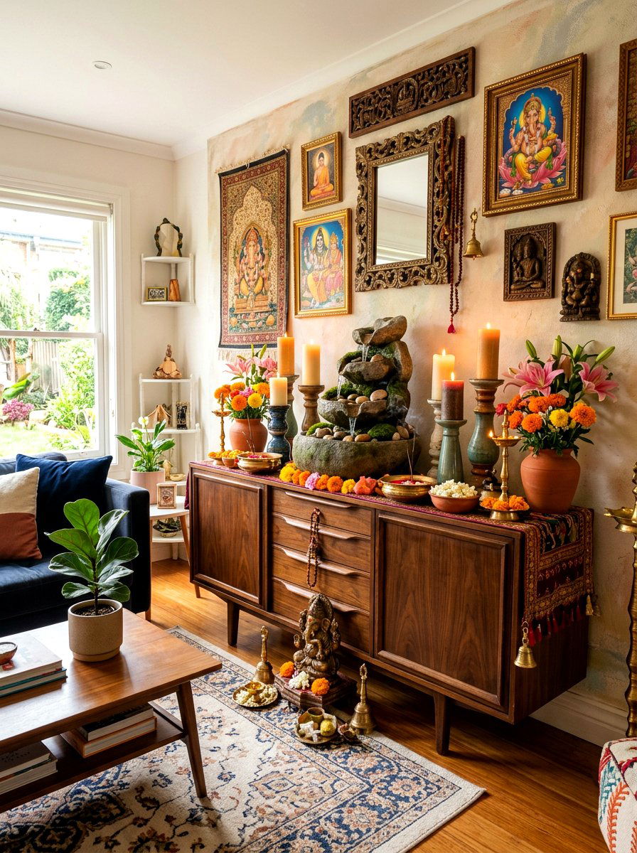 Large Living Room Shrine - 30 home altar ideas