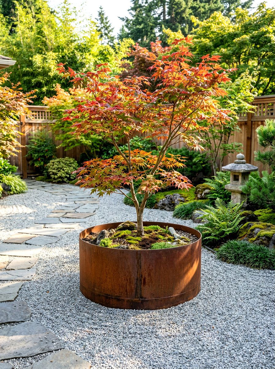 Large Metal Fire Pit Style Planter - 30 metal planter ideas