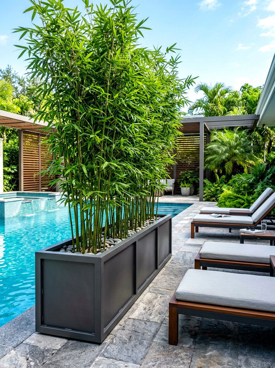 Large Metal Privacy Trough - 30 metal planter ideas