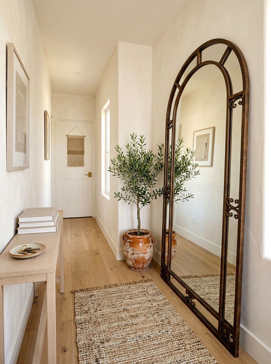 Large Mirror - 30 hallway wall decor ideas