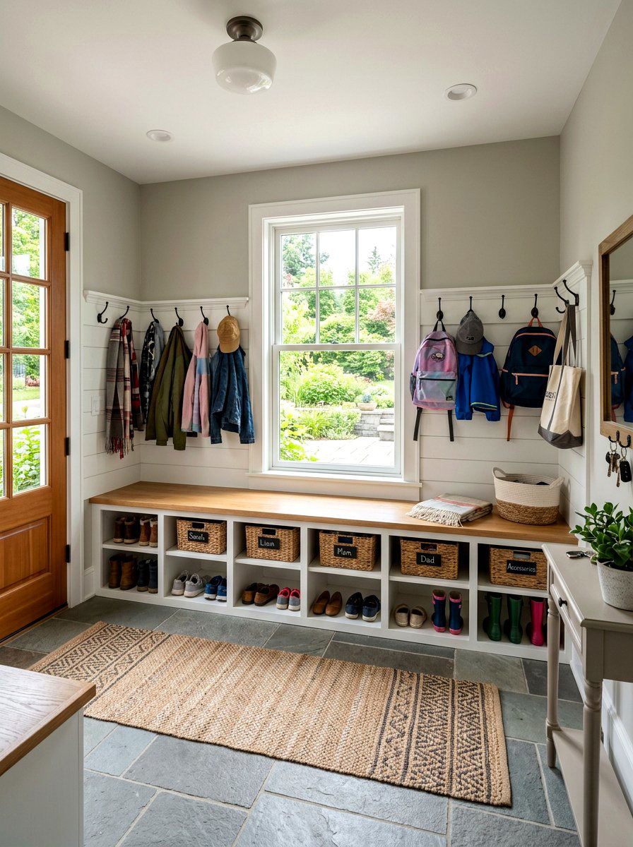 Large Mudroom Storage Bench - 30 shoe cubby bench ideas