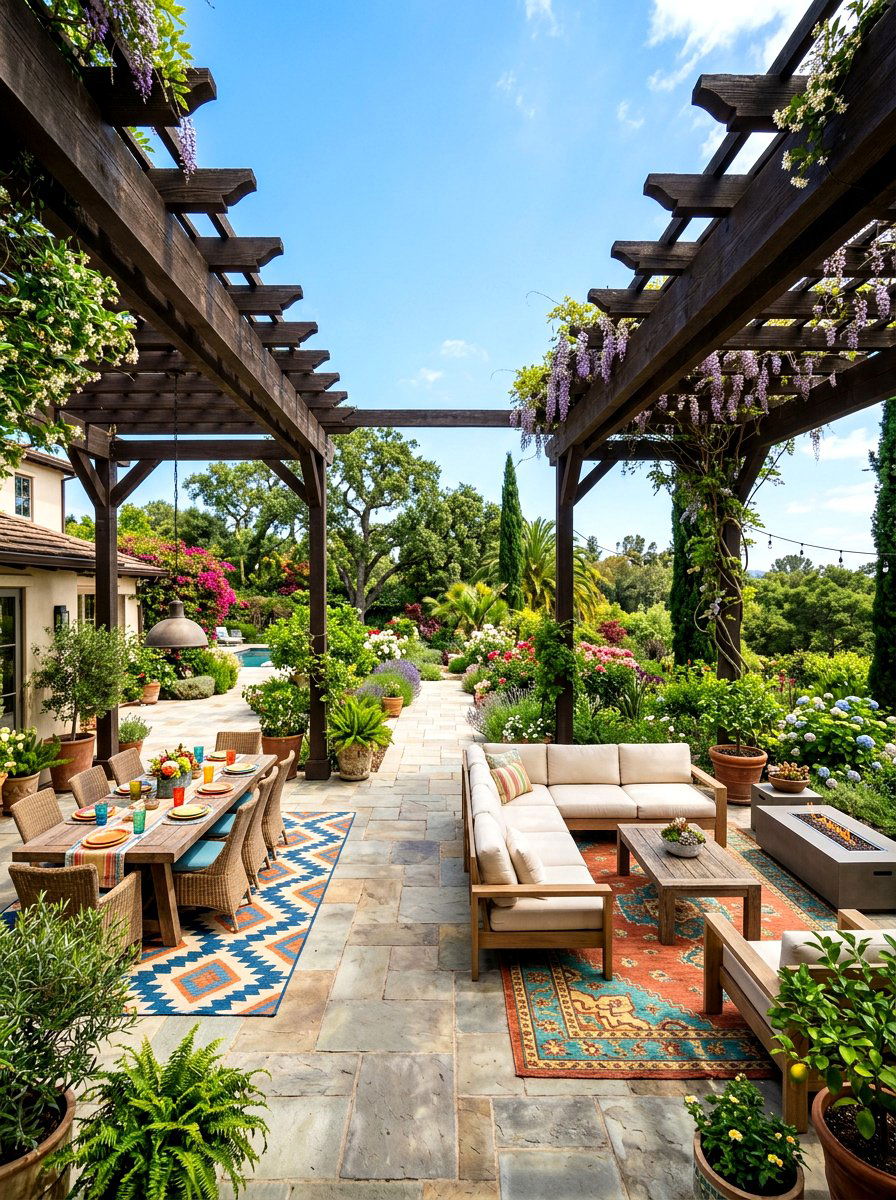 Large Multi Zone Pergola - 30 louvered pergola patio ideas