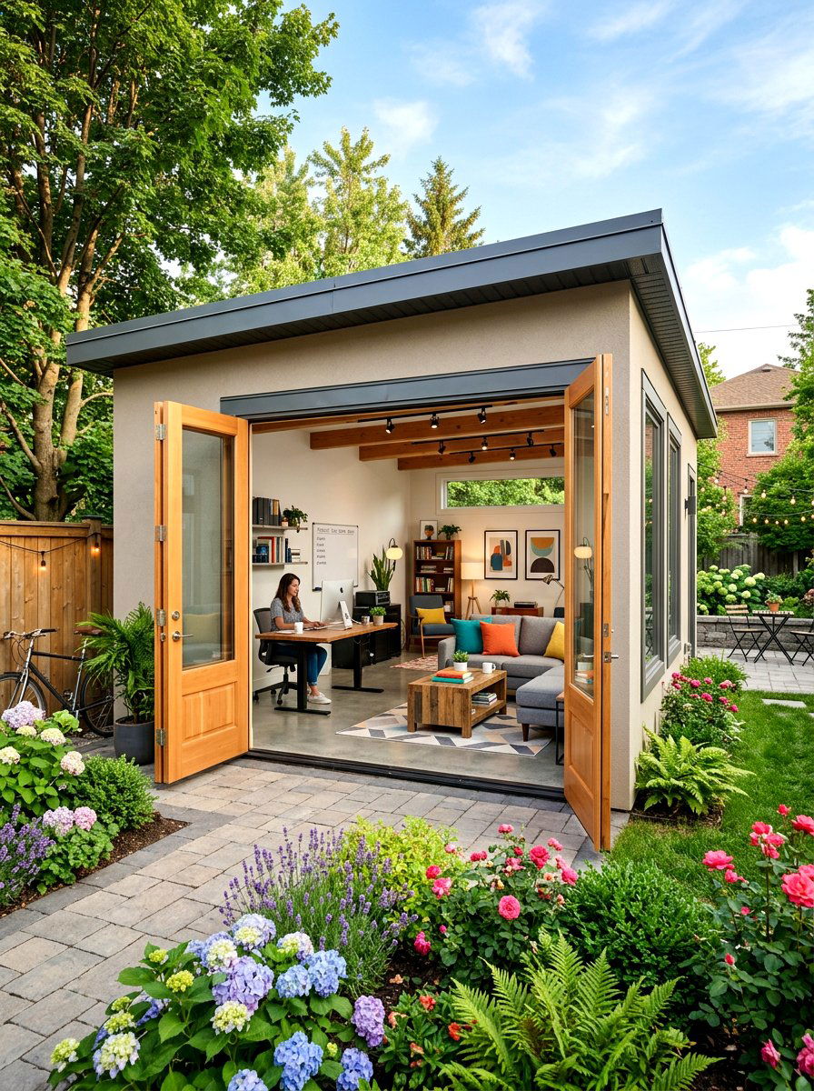 Large Multipurpose Studio - 30 backyard studio shed ideas