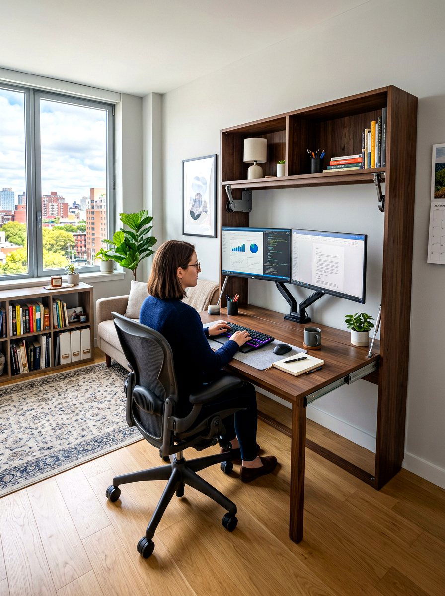 Large Murphy Desk - 30 Murphy desk apartment ideas