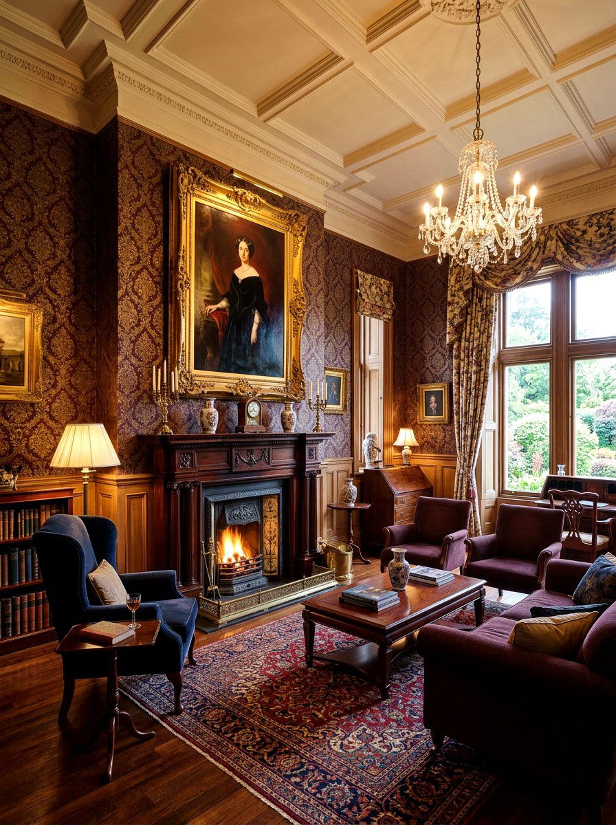 Large Oil Portrait - 30 English manor living room ideas