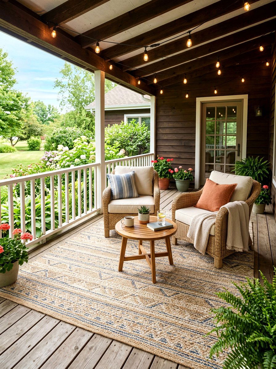 Large Outdoor Area Rug - 30 front porch rug ideas