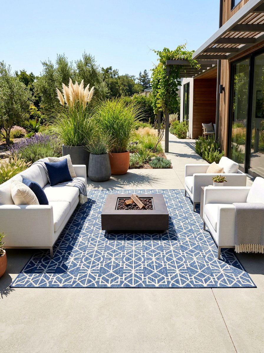 Large Outdoor Rug - 30 summer patio hosting ideas