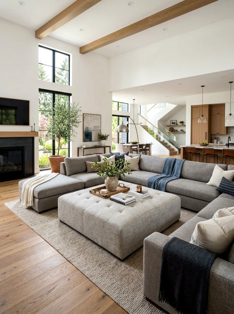 Large Oversized Ottoman - 30 ottoman styling ideas