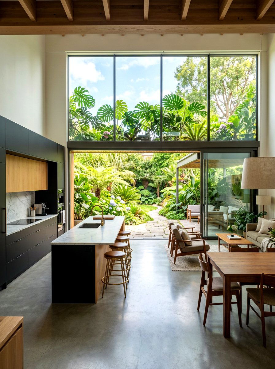 Large Panoramic Garden Window - 30 greenhouse window kitchen ideas