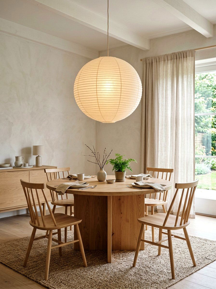 Large Paper Pendant Dining Room - 30 sculptural lighting dining room ideas