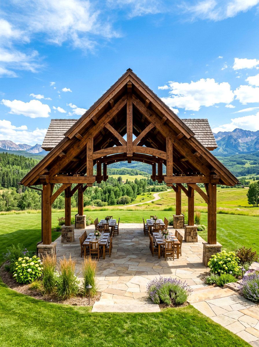 Large Pavilion Style Gazebo - 30 wooden gazebo ideas