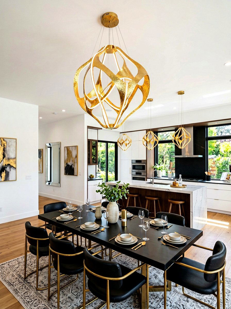 Large Pendant Light Fixture - 30 open concept decorating ideas