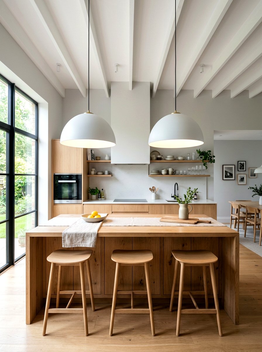 Large Pendant Lighting - 30 scandi kitchen ideas
