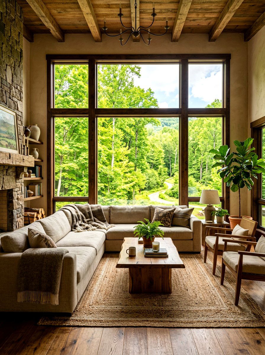 Large Picture Window - 30 rustic living room ideas