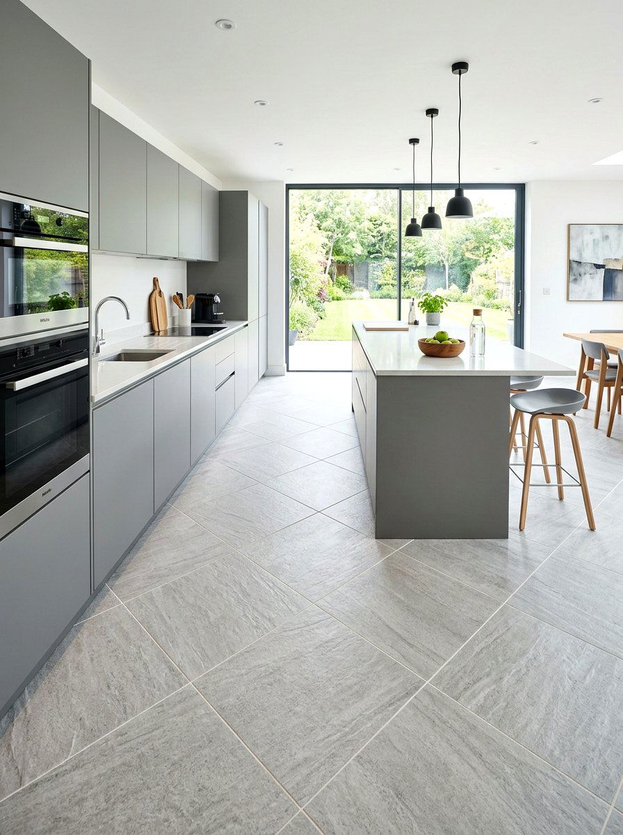 Large Porcelain Diagonal Tile - 30 diagonal tile kitchen floor ideas