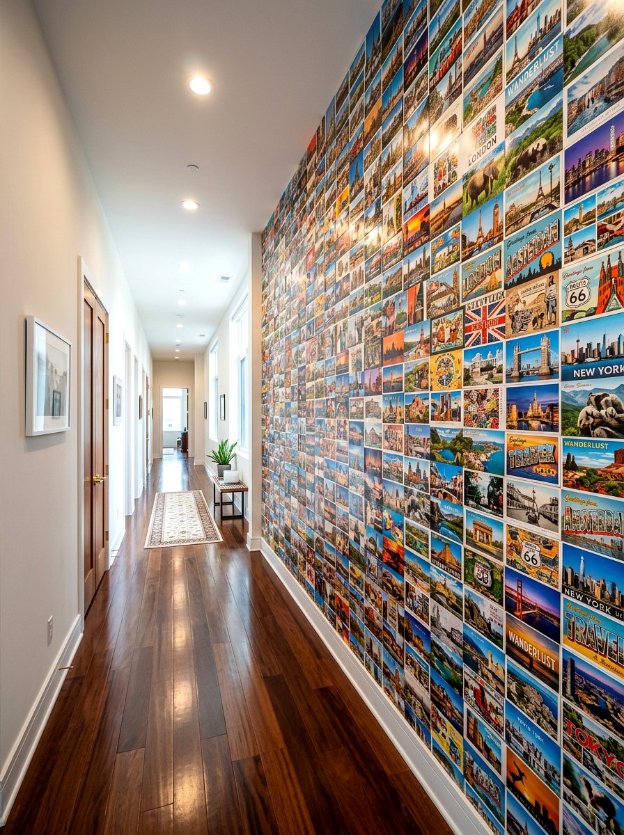 Large Postcard Mural - 30 postcard wall decor ideas
