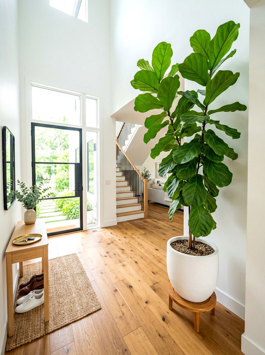Large Potted Plant - 30 apartment entryway styling ideas