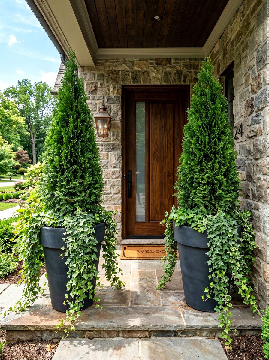 Large Potted Porch Plants - 30 porch entry ideas