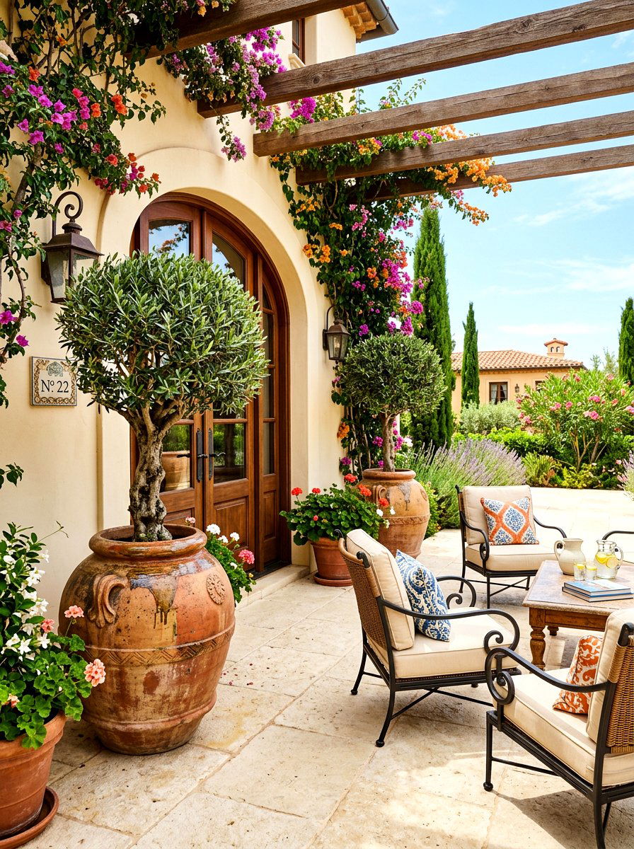 Large Potted Topiary Entrance - 30 topiary front porch ideas aesthetic