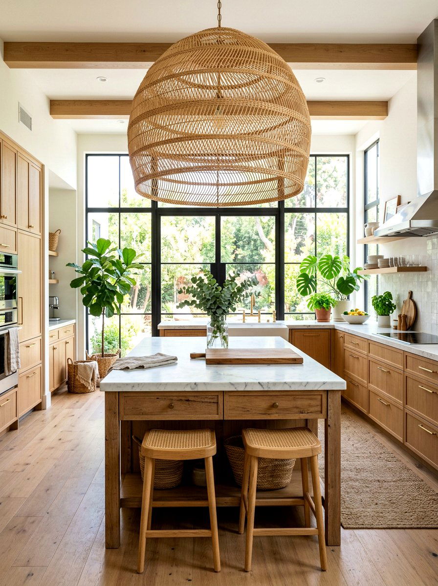 Large Rattan Pendant Kitchen - 30 oversized pendant lighting ideas