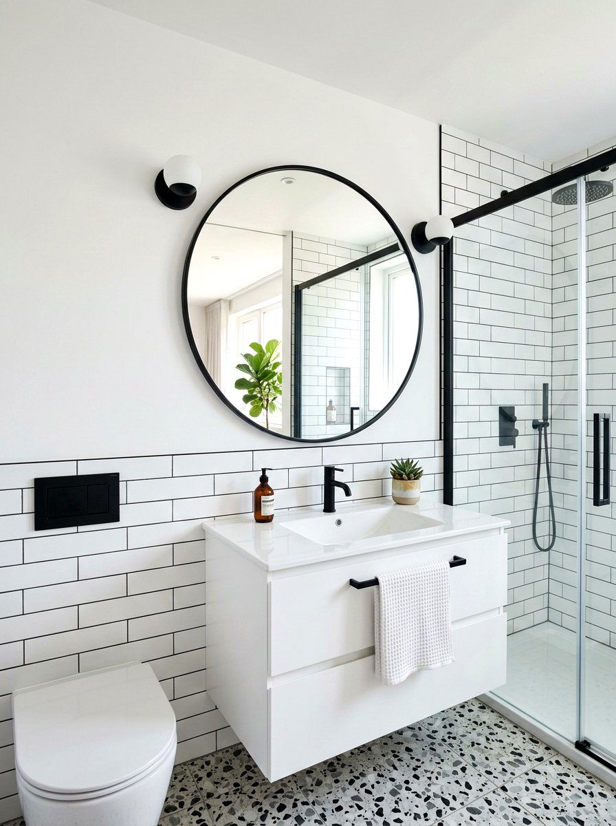 Large Round Mirror Small Bathroom - 30 small rental bathroom ideas