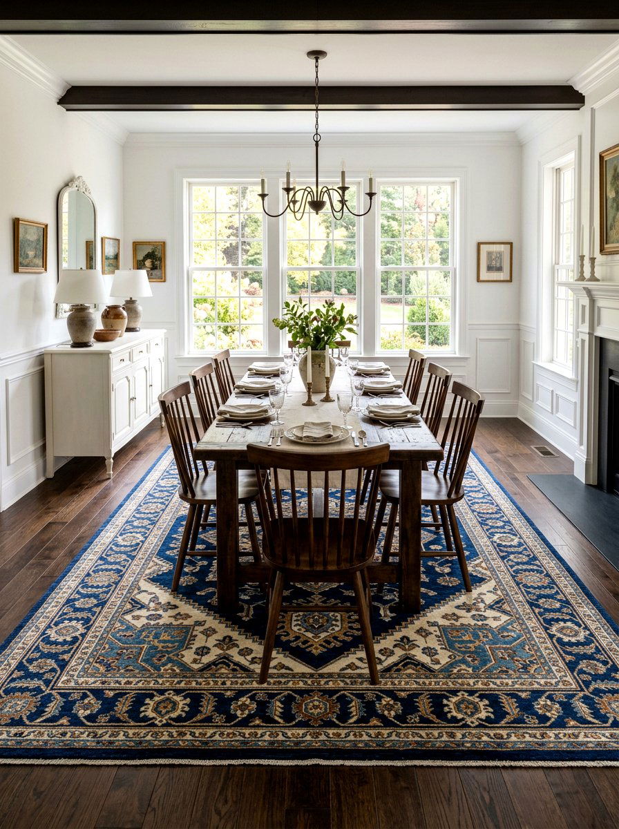 30 Dining Room Rug Placement Ideas For Perfect Shape Balance