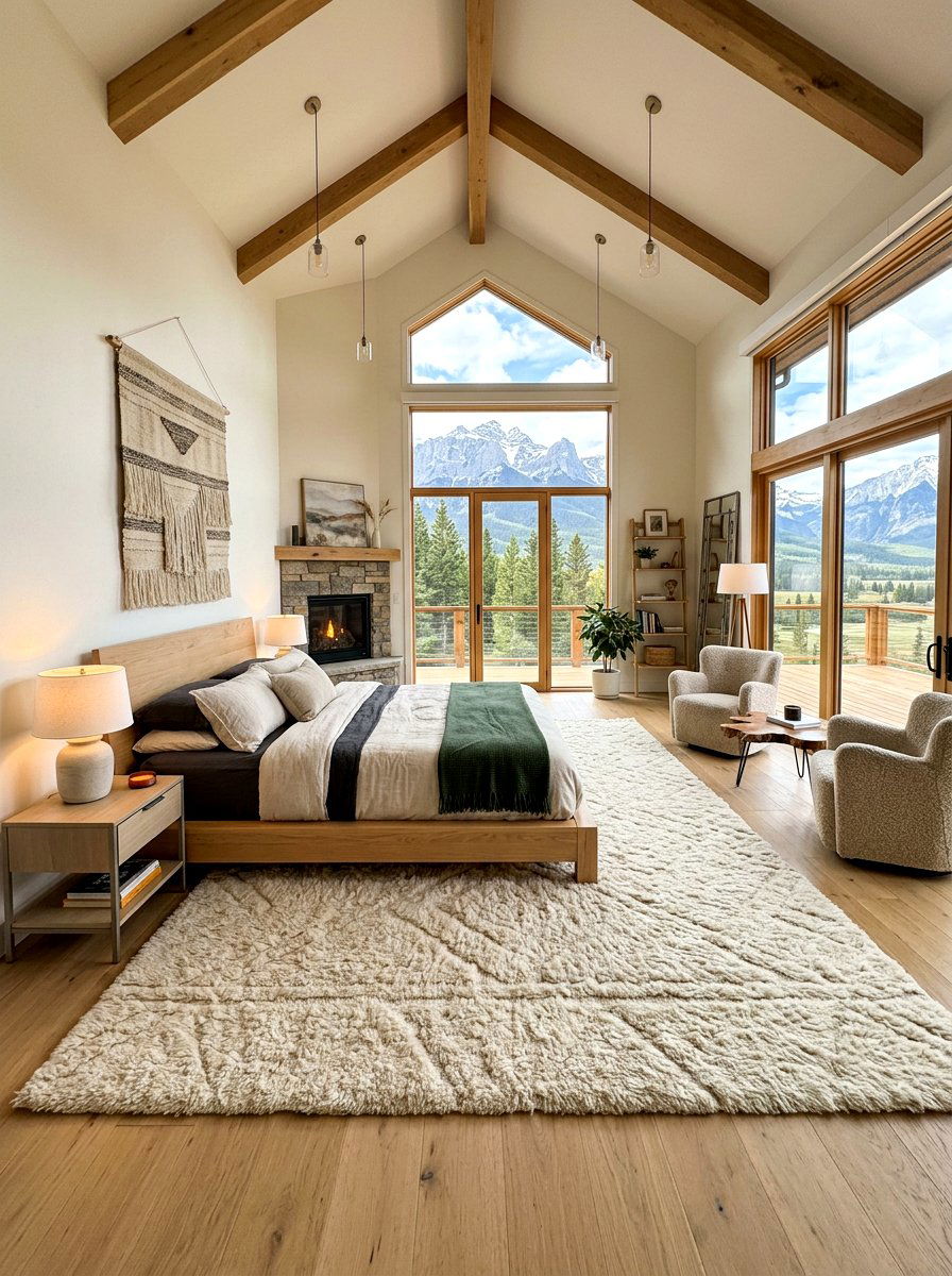 Large Rug Mountain Bedroom - 30 mountain modern bedroom ideas