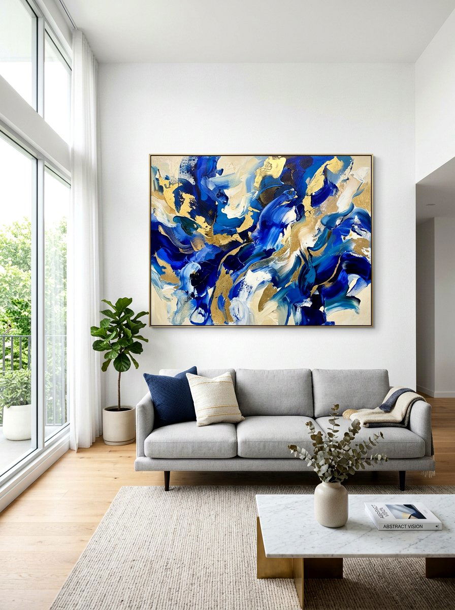 Large Scale Abstract Art - 30 behind sofa decor ideas