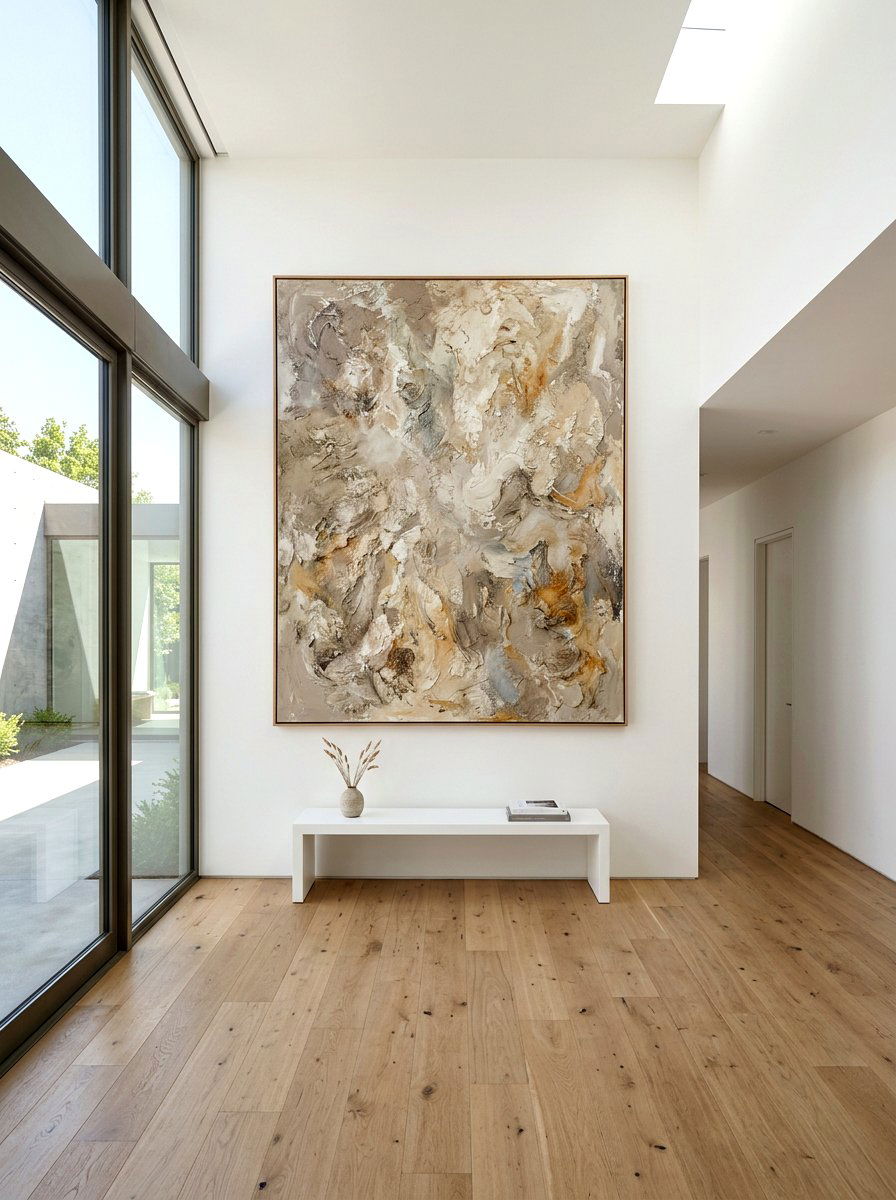 Large Scale Art Foyer - 30 quiet luxury entryway ideas