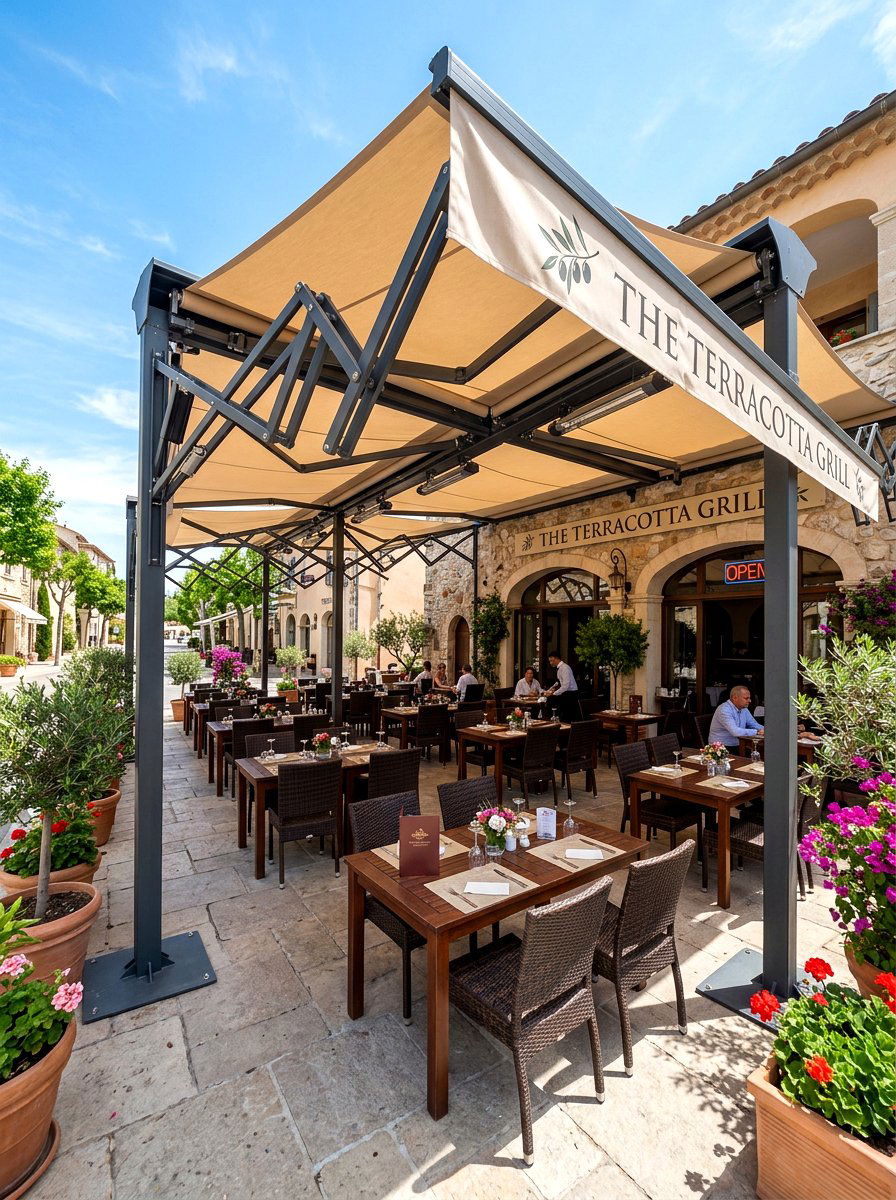 Large Scale Commercial Canopy - 30 retractable canopy patio ideas