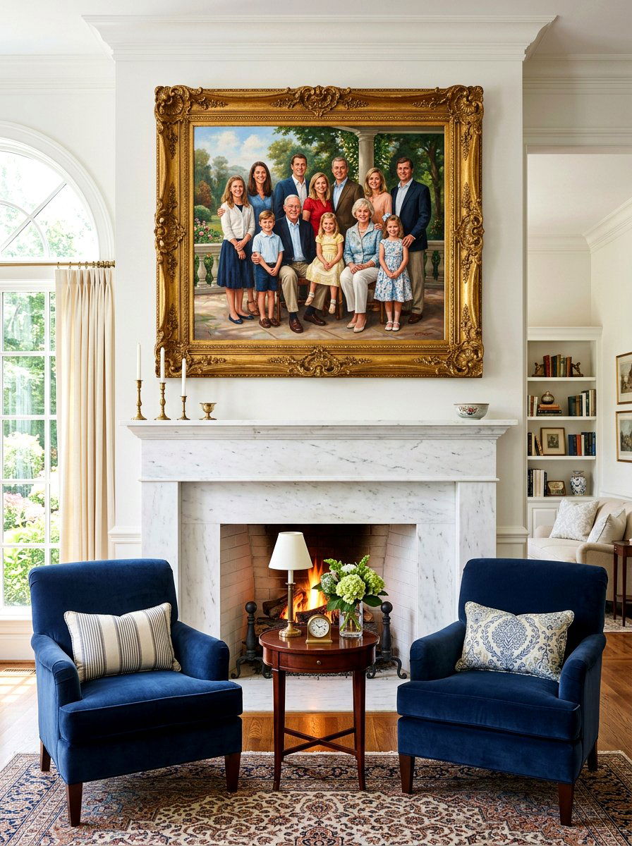 Large Scale Family Portrait - 30 family photo wall ideas