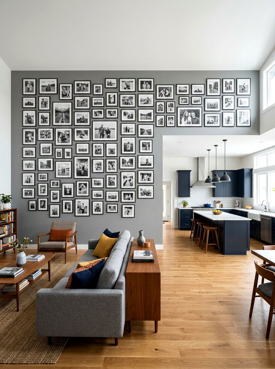 Large Scale Gallery Wall - 30 open concept decorating ideas