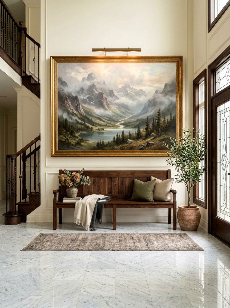 Large Scale Landscape Canvas - 30 art wall foyer ideas