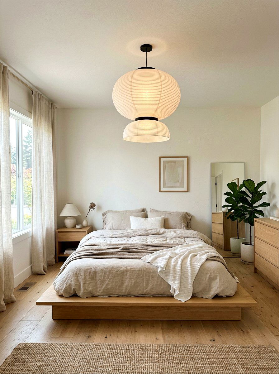 Large Scale Paper Lantern Bedroom - 30 statement chandelier ideas