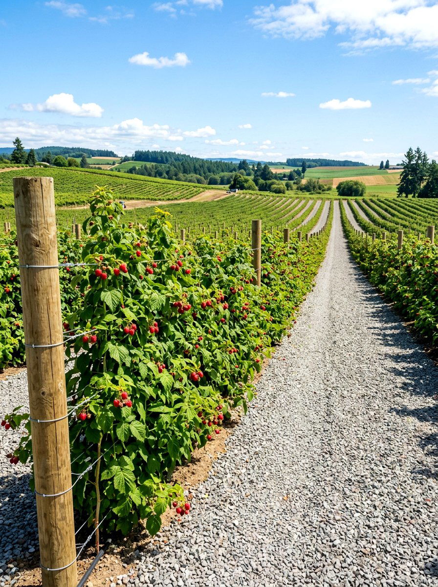 Large Scale Raspberry Trellis - 30 berry patch layout ideas