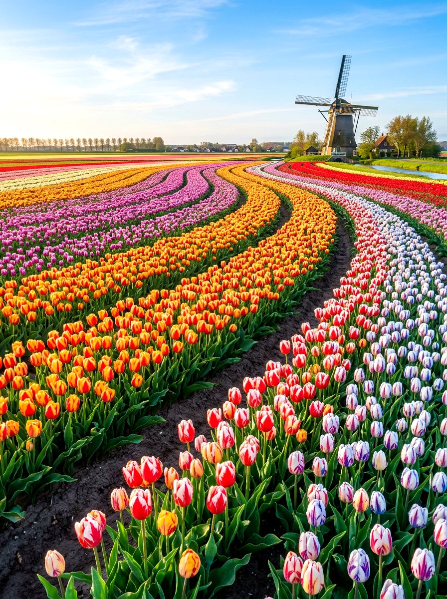 Large Scale Tulip Field - 30 tulip garden ideas