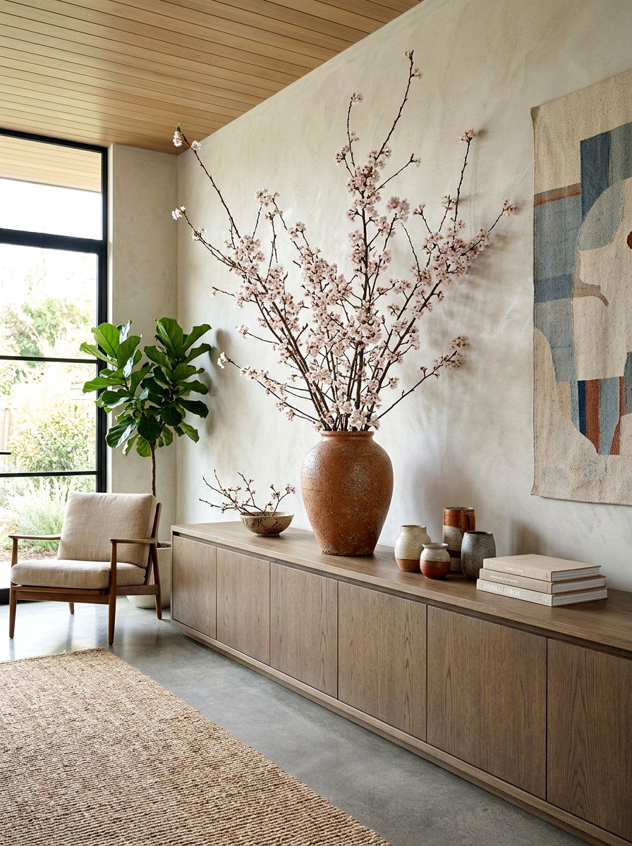 Large Scale Vase Sideboard - 30 sideboard decor ideas