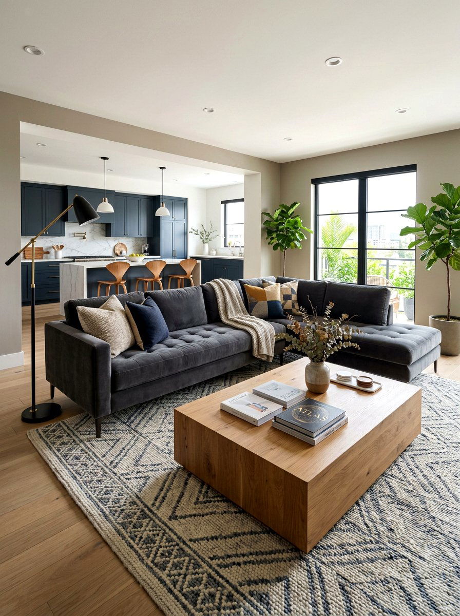 Large Sectional Sofa Layout - 30 open concept decorating ideas