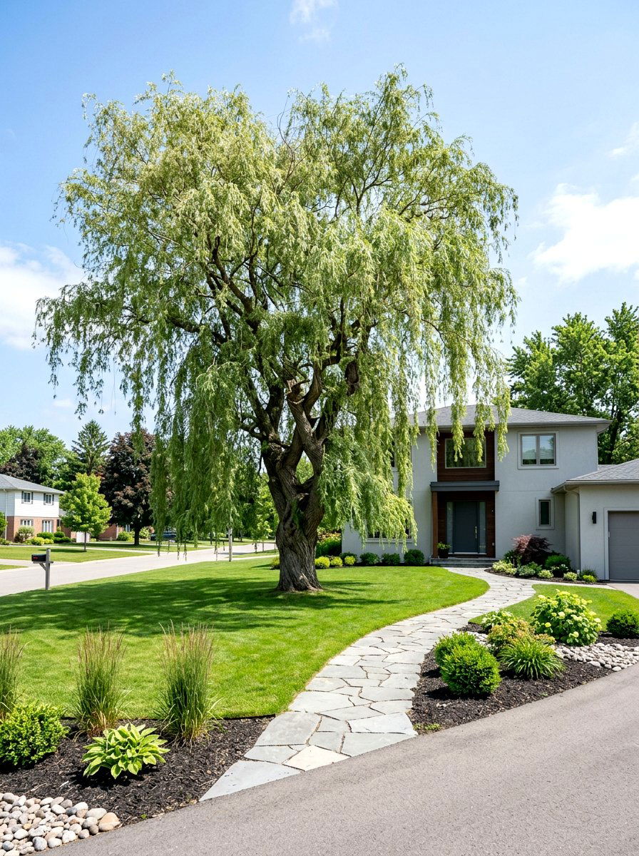 Large Specimen Tree - 30 asymmetrical front yard landscaping ideas