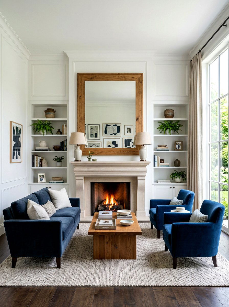 Large Square Mirror - 30 mantel mirror ideas