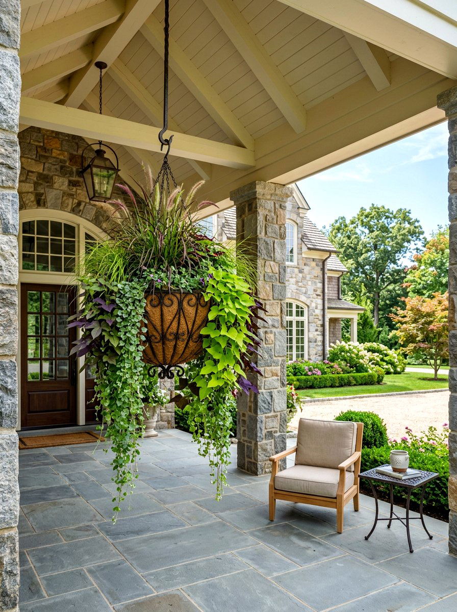 Large Statement Porch Planter - 30 porch ceiling planter ideas