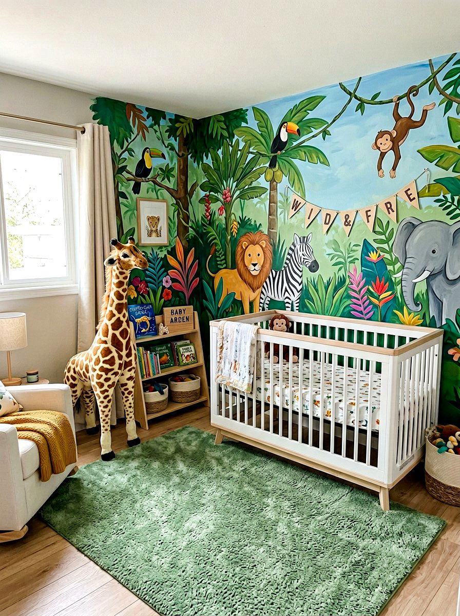 Large Stuffed Giraffe - 30 crib corner styling ideas