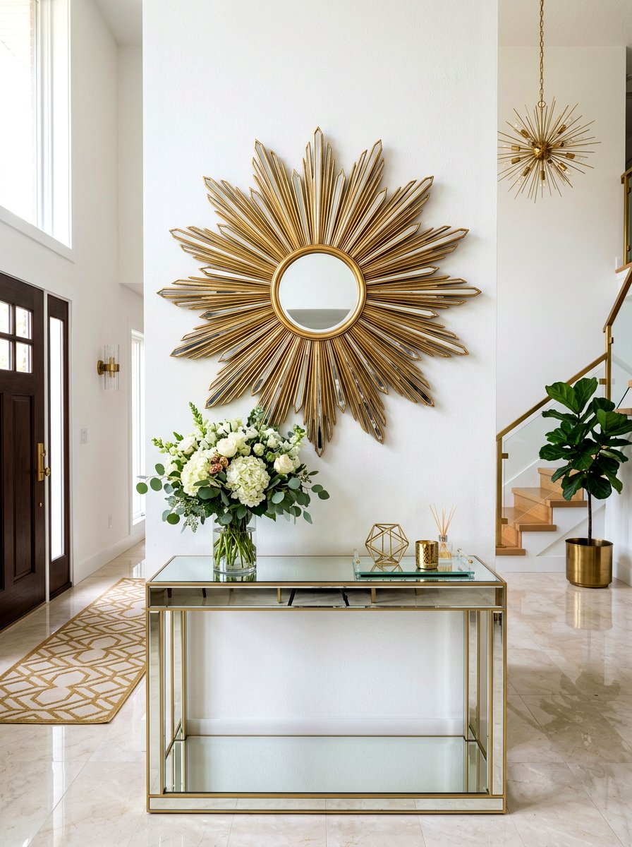 Large Sunburst Wall Mirror - 30 oversized wall art ideas