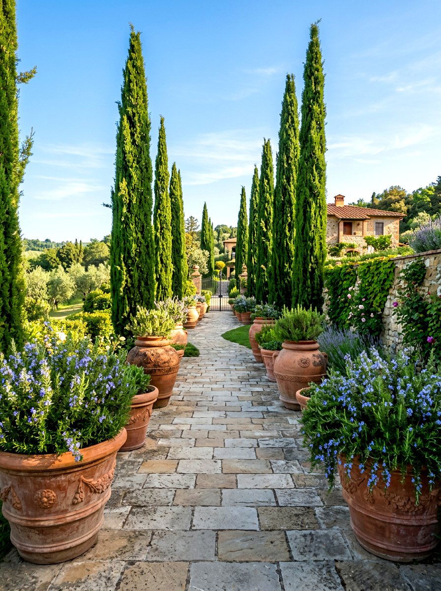 Large Terra Cotta Planters - 30 Mediterranean backyard lounge ideas