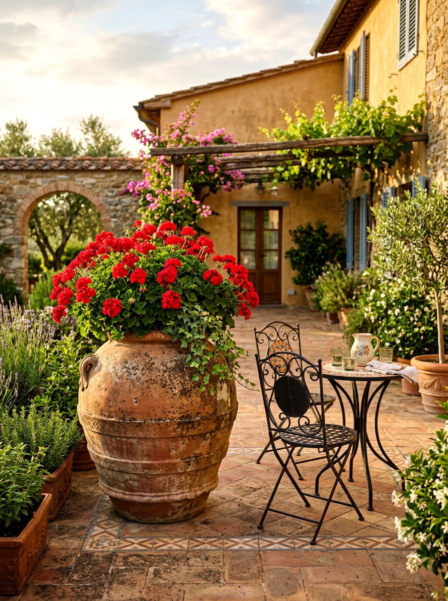 Large Terra Cotta Pot - 30 patio container garden ideas