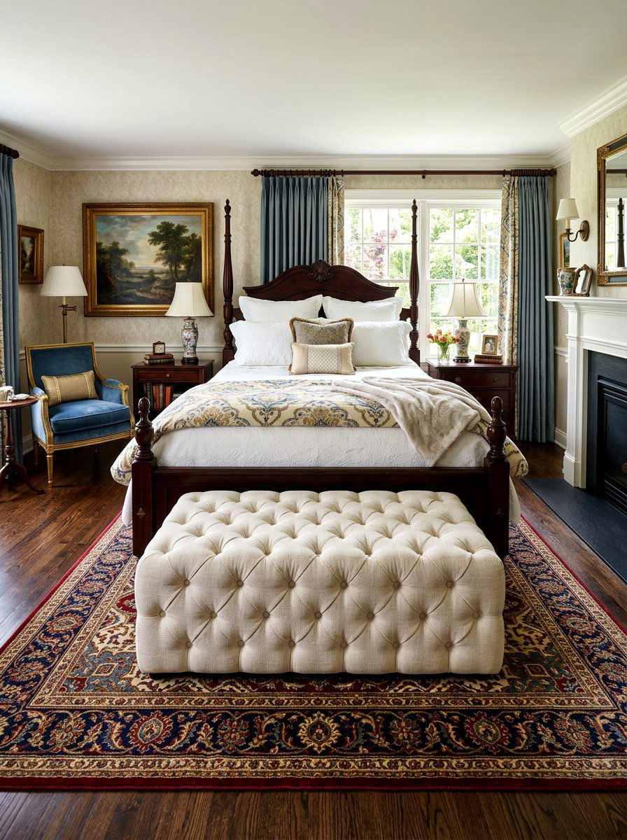 Large Upholstered Ottoman - 30 traditional bedroom ideas