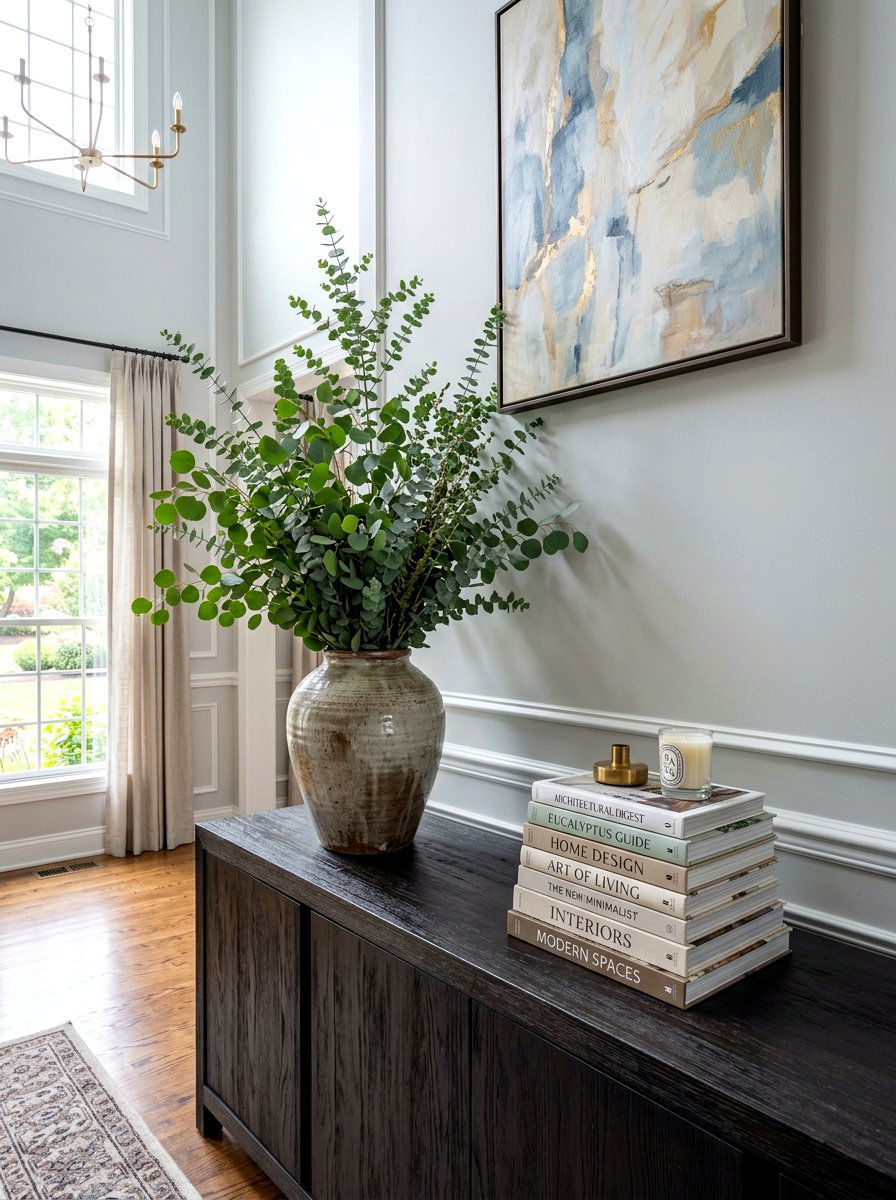 Large Vase Table Display - 30 console table entry ideas