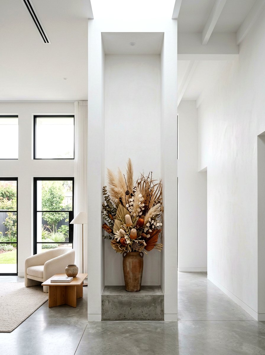 Large Vertical Niche - 30 plaster wall niche ideas