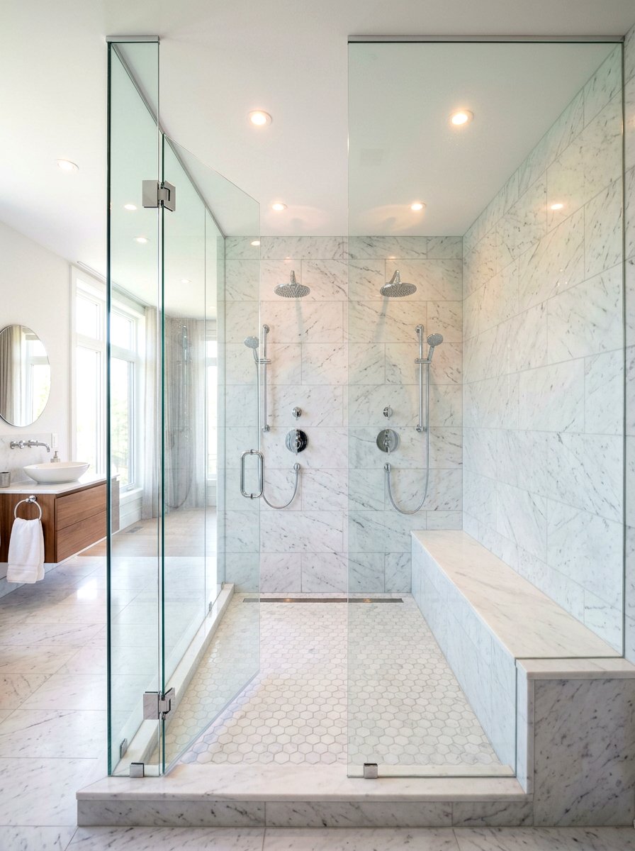 Large Walk In Shower - 30 Hamptons bathroom ideas